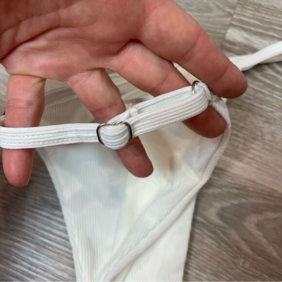 ZAFUL White Ribbed Bikini Bottom - Picture 3 of 5